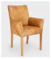 Preview: Stuhl Armlehnenstuhl Sessel Designer Regensburg Vintage Echt Leder Nr. 703 Eiche