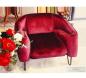 Preview: Sessel mit Samt Bezug Bordeaux rot Polstersessel modern Lounge Design " Leonardo Flow "
