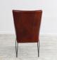 Mobile Preview: Stuhl Sessel Designer "Frankfurt" Echt Büffel Leder Vintage Farbe Cognac Metall Fuß