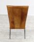 Mobile Preview: Stuhl Sessel Designer "Frankfurt" Echt Büffel Leder Vintage Farbe Dark Camel Metall Fuß