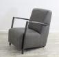 Preview: Sessel Stuhl Designer "Rügen"  Vintage (Kunstleder) für Möbel mit Nachahmung natürlicher Maserung, Knistern-Effekt Farbe anthrazit Metall Fuß