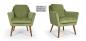 Preview: Loungesessel Samt Sessel modern Limetten grün Lesesessel Serie " New York " Eisengestell oder massive Holzfüße zur Auswahl Trend Design Polstermöbel