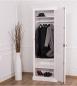 Preview: Schmaler Kleiderschrank Lamellenschrank Dielenschrank Garderobenschrank Serie Köln PS617 1-trg. Fichte massiv Holz weiß oder /in schwarz lackiert Landhausstil modern Lamellen