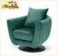 Preview: Designer Sessel grün Samt Velour Stoff Loungesessel green Polstersessel modern " Serie Havana " Polstermöbel Garnitur Gruppe auf Eisengestell