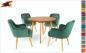 Preview: Esszimmerstuhl Polsterstuhl Stuhl Samt modern dunkel grün Armlehnenstuhl Sessel green 10 " TOLEDO " Massivholz Füße schwarz / braun / weiß Retro Trend Design