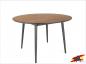 Preview: Runder Esstisch Küchentisch Esszimmertisch Serie " Toledo " Tisch modern helle Holz Optik Massivholz Füße schwarz 120 cm Durchmesser