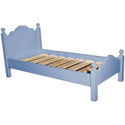 Kinderbett Junge Einzelbett Prinz Bübchen blau Massivholz Fichte 90x200cm mit Lattenrost ökologisches Holz schadstoffarm lackiert CE geprüft
