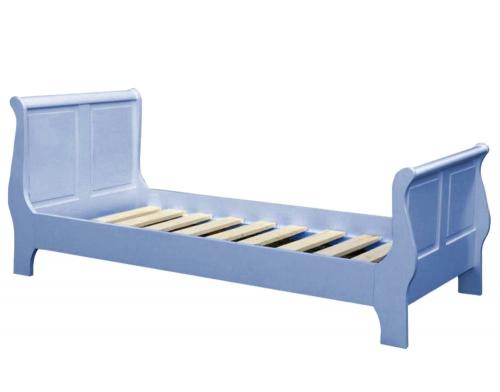 Kinderbett Junge Einzelbett Prinz Bübchen blau Massivholz Fichte 90x200cm mit Lattenrost ökologisches Holz schadstoffarm lackiert CE geprüft