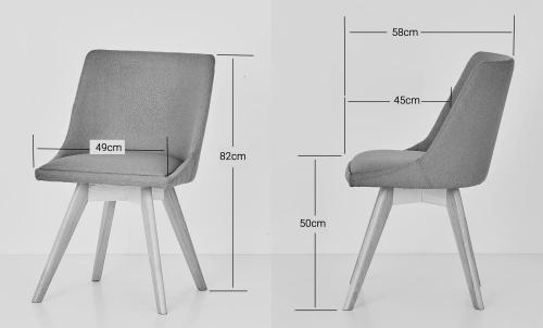 Preview: Landhaus Polsterstuhl anthrazit grau weiß modern Stuhl Maritim Deluxe Norden Massivholz weiß lackiert Emblem Seepferdchen gestickt Stoff B1 schwer entflammbar Küsten Look Lifestyle Mod.2 Nordsee Ostsee Design