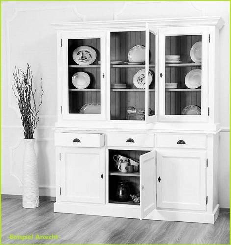 Preview: Landhaus Buffet groß XL Küchenbuffet Vitrinenschrank Buffetschrank Esszimmerschrank München 2 Fichte Massivholz weiß anthrazit grau lackiert & gebürstet Landhausstil elegant Vintage