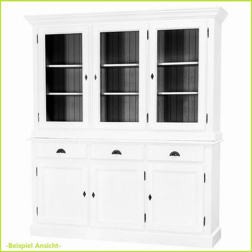 Preview: Landhaus Buffet groß XL Küchenbuffet Vitrinenschrank Buffetschrank Esszimmerschrank München 2 Fichte Massivholz weiß anthrazit grau lackiert & gebürstet Landhausstil elegant Vintage