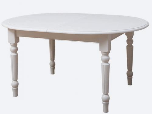 Preview: Landhaus Ausziehtisch ovaler Esstisch Küchentisch PS524 Verona 180 - 220 cm Fichte Massivholz Serie " a la Mamma Cucina " Italienischer Landhausstil Nostalgie Vintage Look weiß oder schwarz lackiert