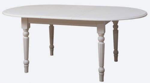 Preview: Landhaus Ausziehtisch ovaler Esstisch Küchentisch PS524 Verona 160 - 200 cm Fichte Massivholz Serie " a la Mamma Cucina " Italienischer Landhausstil Nostalgie Vintage Look weiß oder schwarz lackiert