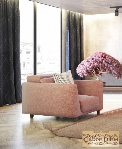 Lounge Sessel modern Serie Carpe Diem Elegance Stoff rose rosewood Polstersessel robust 92 x 112 cm Polstermöbel Garnitur Relaxe Gruppe
