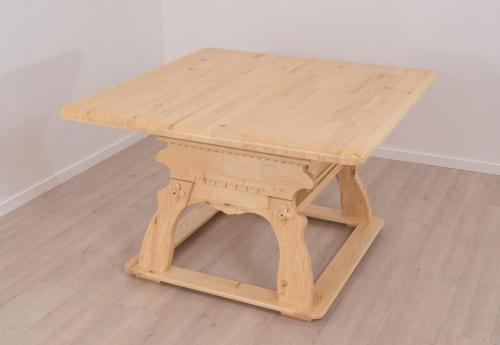 Preview: Landhaus Eckbankgruppe Massivholz R138 gewachst Landau 165x165cm Eckbank Set ohne Kissensatz Fichte voll massiv Landhausstil