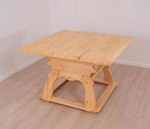 Preview: Landhaus Eckbankgruppe Massivholz Ambiente hell lackiert Königsee 195x195cm Eckbank Set ohne Kissensatz Fichte voll massiv Landhausstil