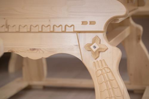 Preview: Landhaus Eckbankgruppe Massivholz R138 gewachst Landau 165x165cm Eckbank Set ohne Kissensatz Fichte voll massiv Landhausstil