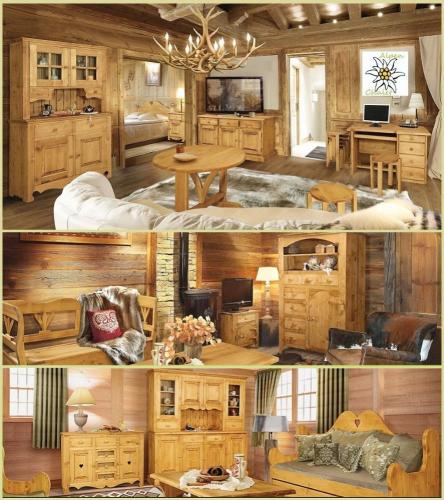 Preview: Landhausstil Hotel Stuhl Chalet Hüttenmöbel Fichte Massivholz Öl Beize " Serie Alpen Chalet " Pension Möbel Gastronomie Hoteleinrichtung Objekteinrichtung Gastronomie Hotelzimmer