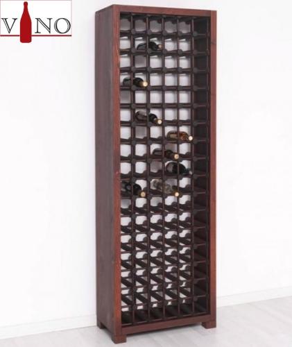 Weinregal Massivholz Flaschenregal groß " VINO XL " kolonial braun lackiert 102 Flaschen Fächer Landhausstil