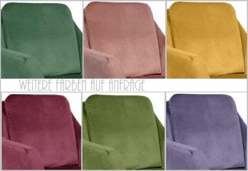 Preview: Lounge Sessel modern New Chesterfield Designer Polstermöbel rosa Puder - Powder 11 Samt Velour Stoff robust 110 x 132cm elegant mit Kufengestell