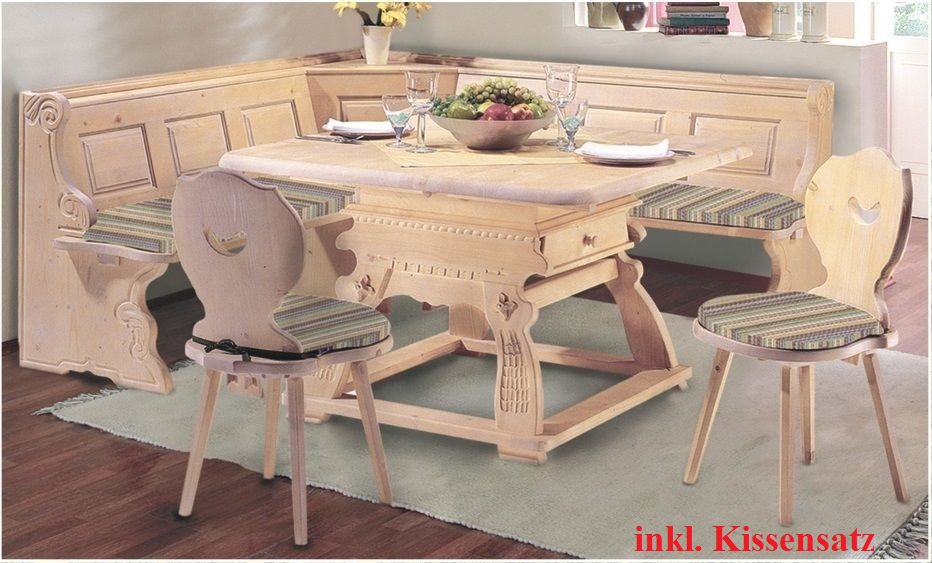 Aktiv Moebel De Landhaus Eckbankgruppe Landau 195x195cm Inkl Kissensatz Fichte Massiv Gewachst