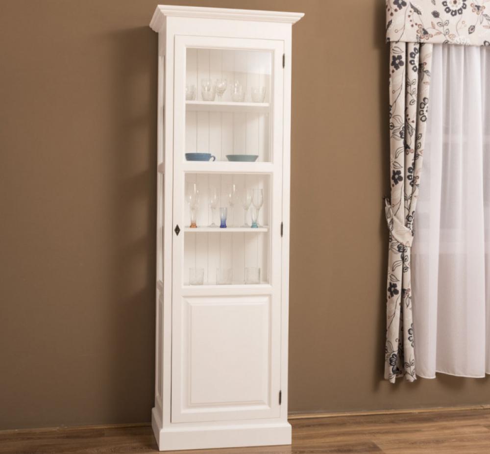 aktiv-moebel.de - Vitrine Landhaus schmale Standvitrine Glas Schrank