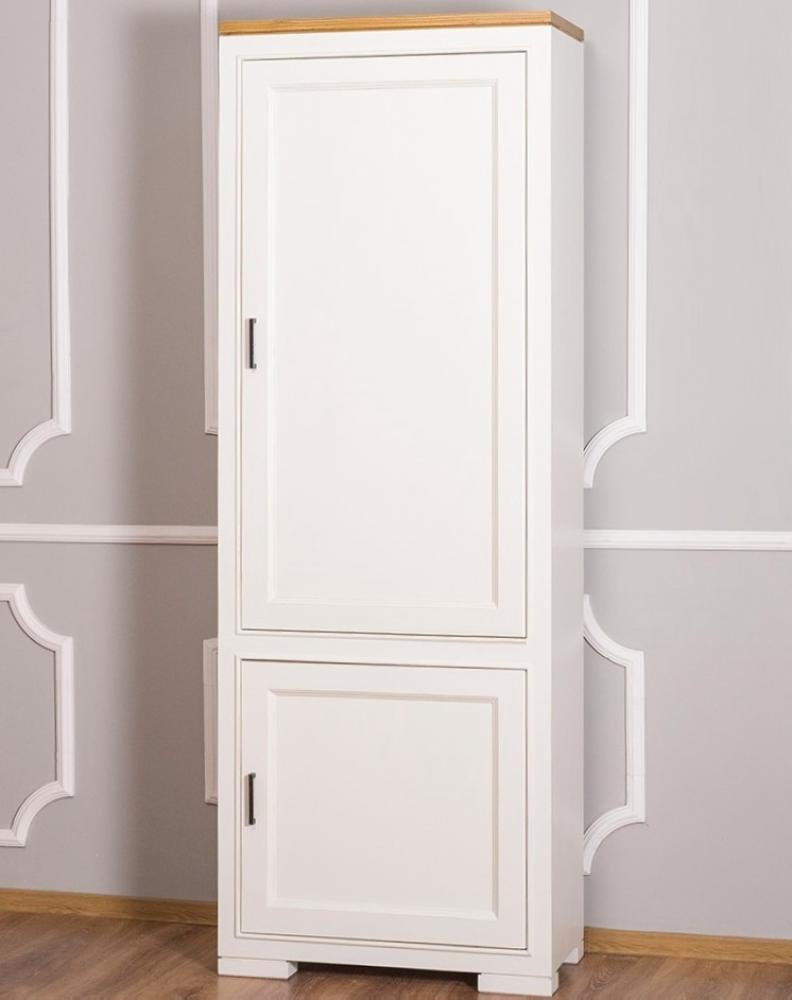 Garderobenschrank Schuhkommode Flurmöbel Serie Sylt PS644 massiv Holz weiß lackiert Landhausstil Klassik Garderobenmöbel zweifarbig bi color Set