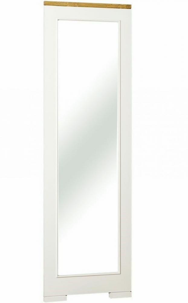 Garderobenspiegel Ganzkörper Spiegel Flurmöbel Serie Sylt PS 641 massiv Holz weiß lackiert Landhausstil Klassik Garderobenmöbel zweifarbig bi color Set